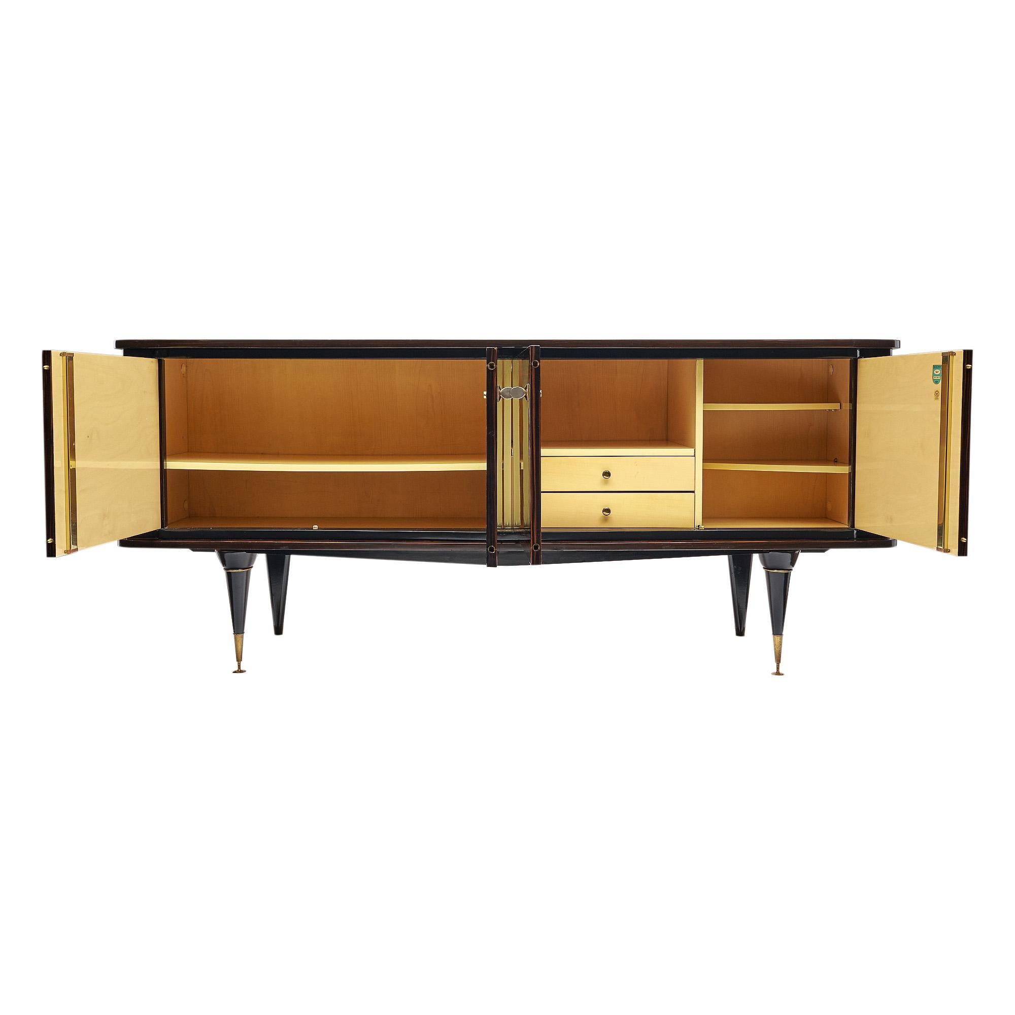 Ottone Bordo/buffet in ebano francese di Macassar in vendita