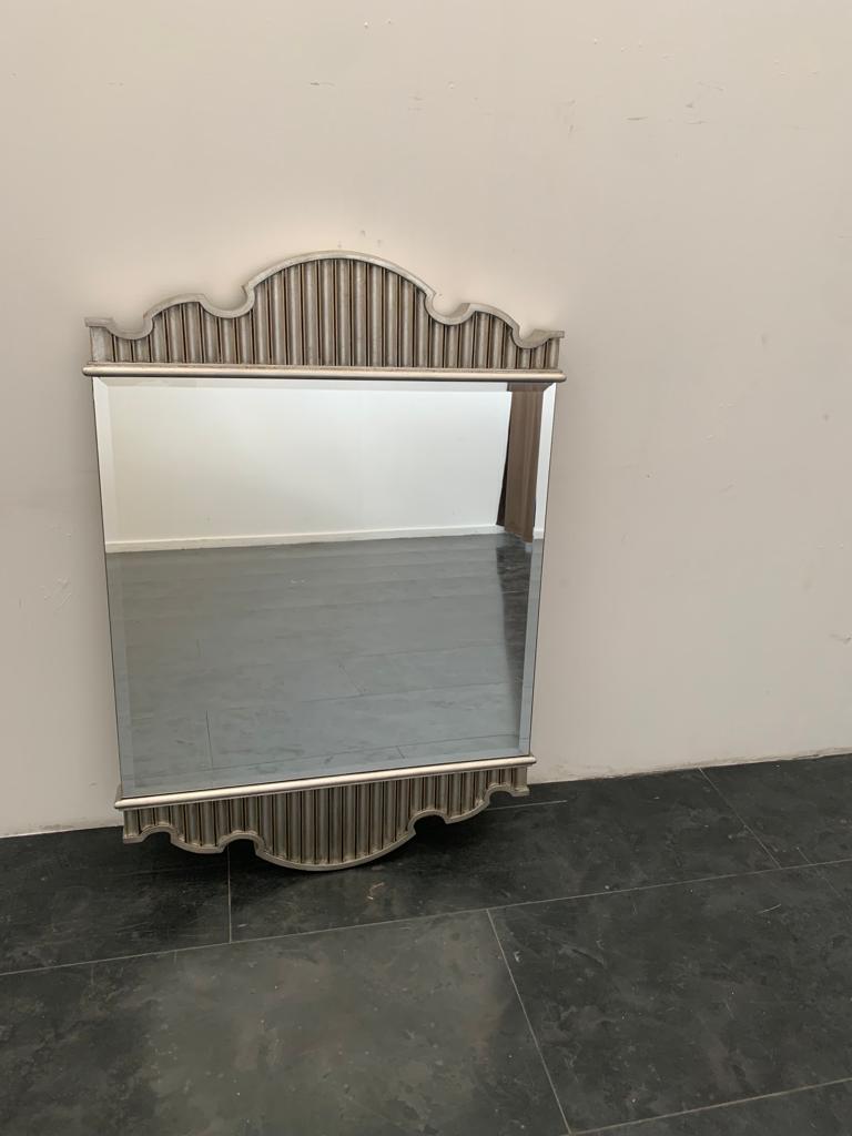 Fine XX secolo Specchio francese eclettico con placcatura in argento, anni '90 in vendita