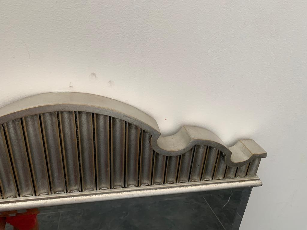Specchio francese eclettico con placcatura in argento, anni '90 in vendita 2