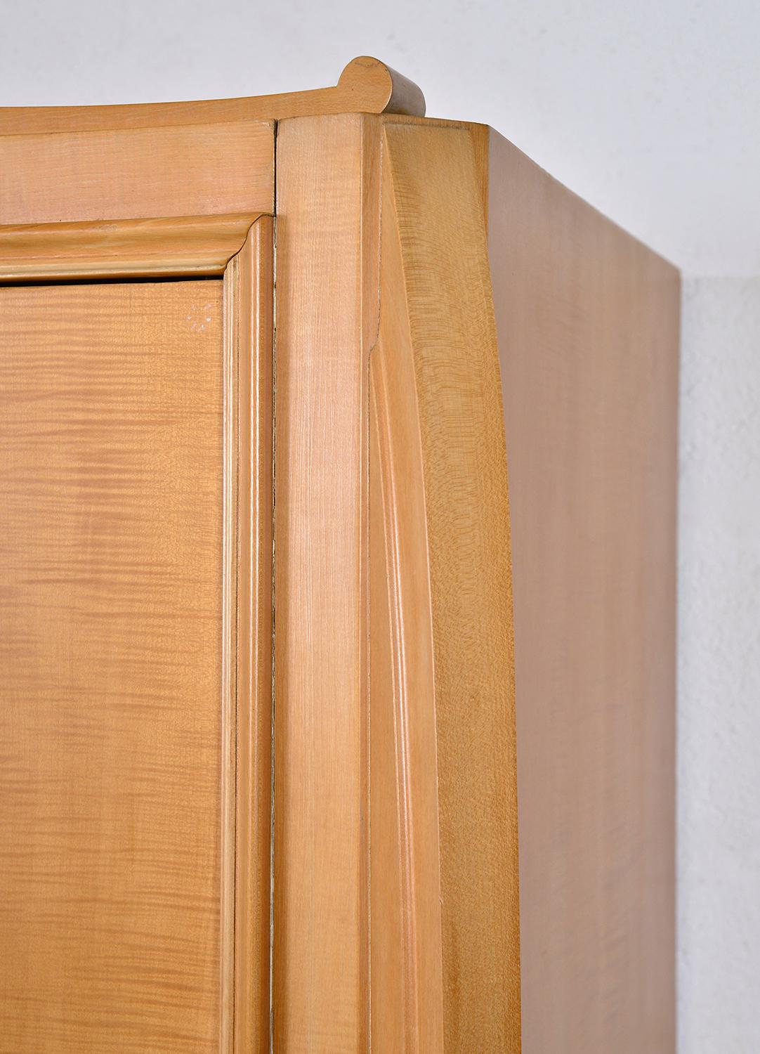 French Editions AV Burr Maple Wardrobe with Mirror Panel, 1940's 4