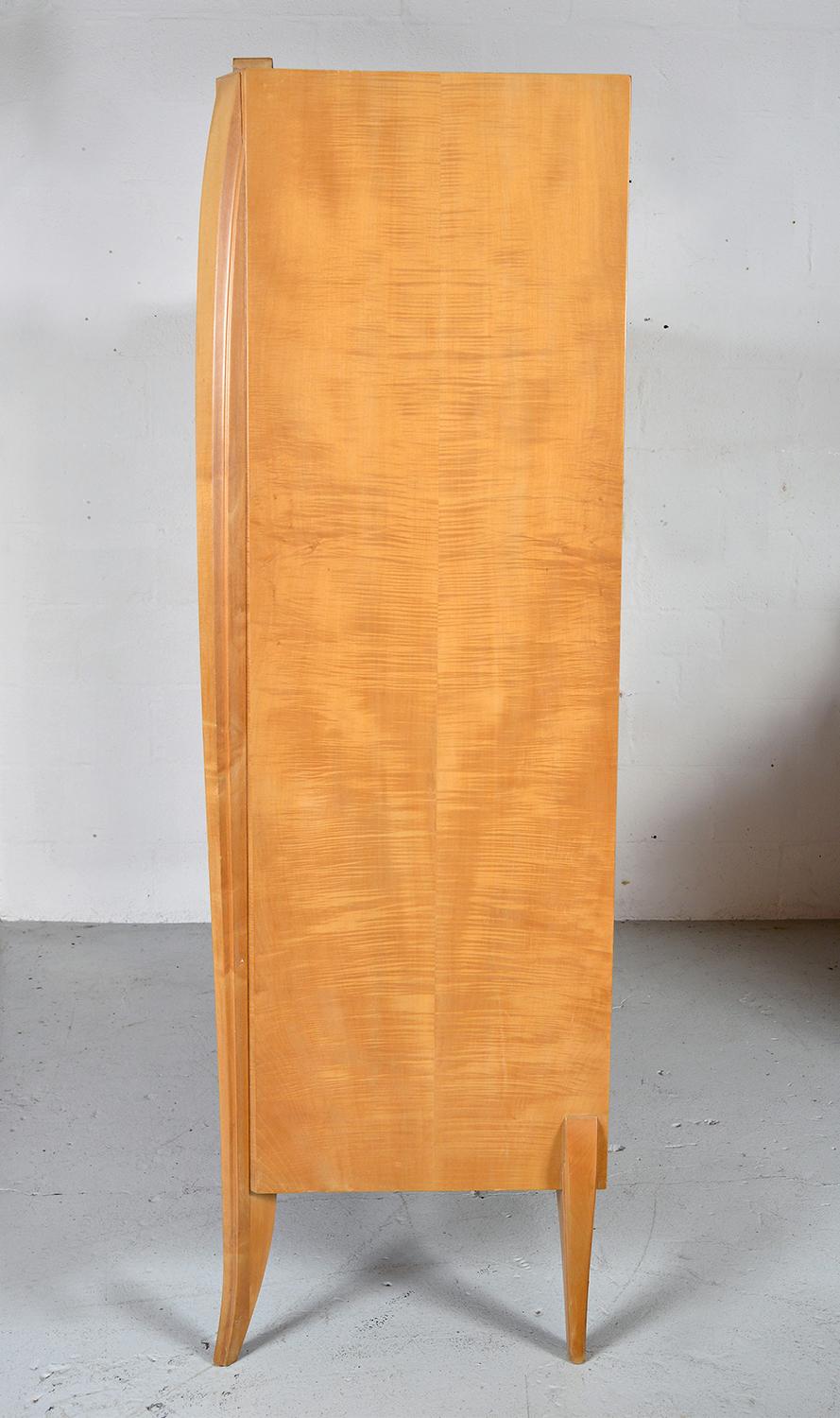 French Editions AV Burr Maple Wardrobe with Mirror Panel, 1940's 6