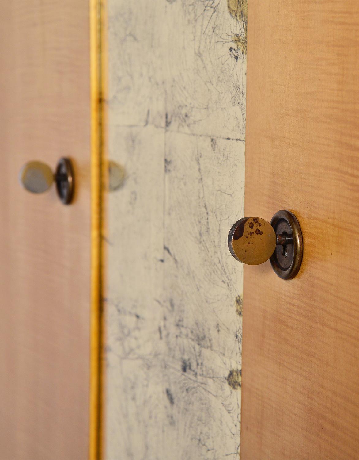 French Editions AV Burr Maple Wardrobe with Mirror Panel, 1940's 7