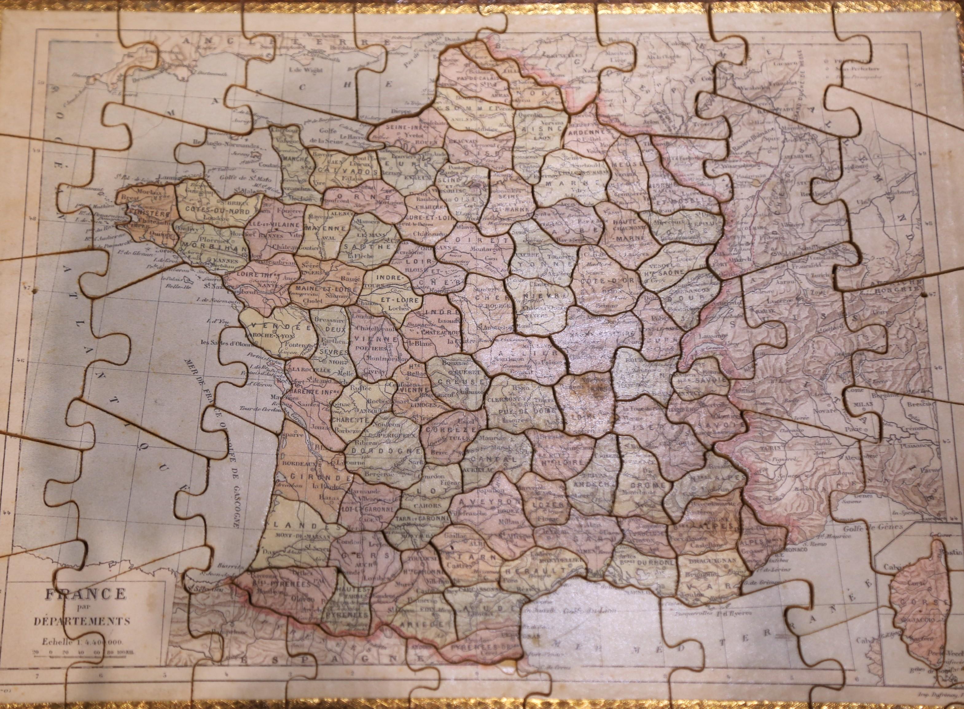 French Educational Atlas Geographique Puzzle Box with Maps, Dated 1903 For Sale 2