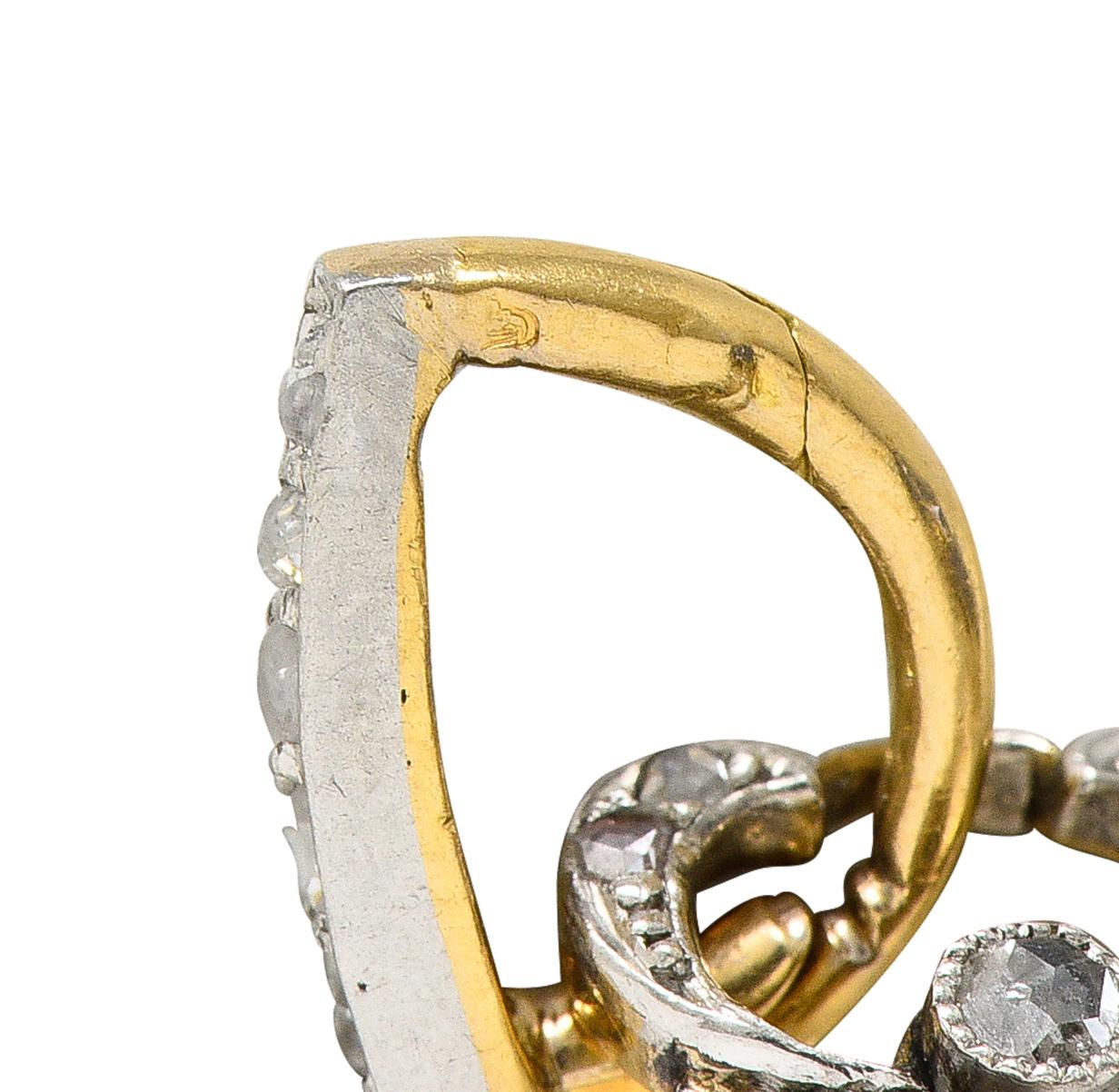 Französischer edwardianischer 61,83 Karat Sternsaphir-Diamant-Silber-Whiplash-Anhänger im Zustand „Hervorragend“ im Angebot in Philadelphia, PA