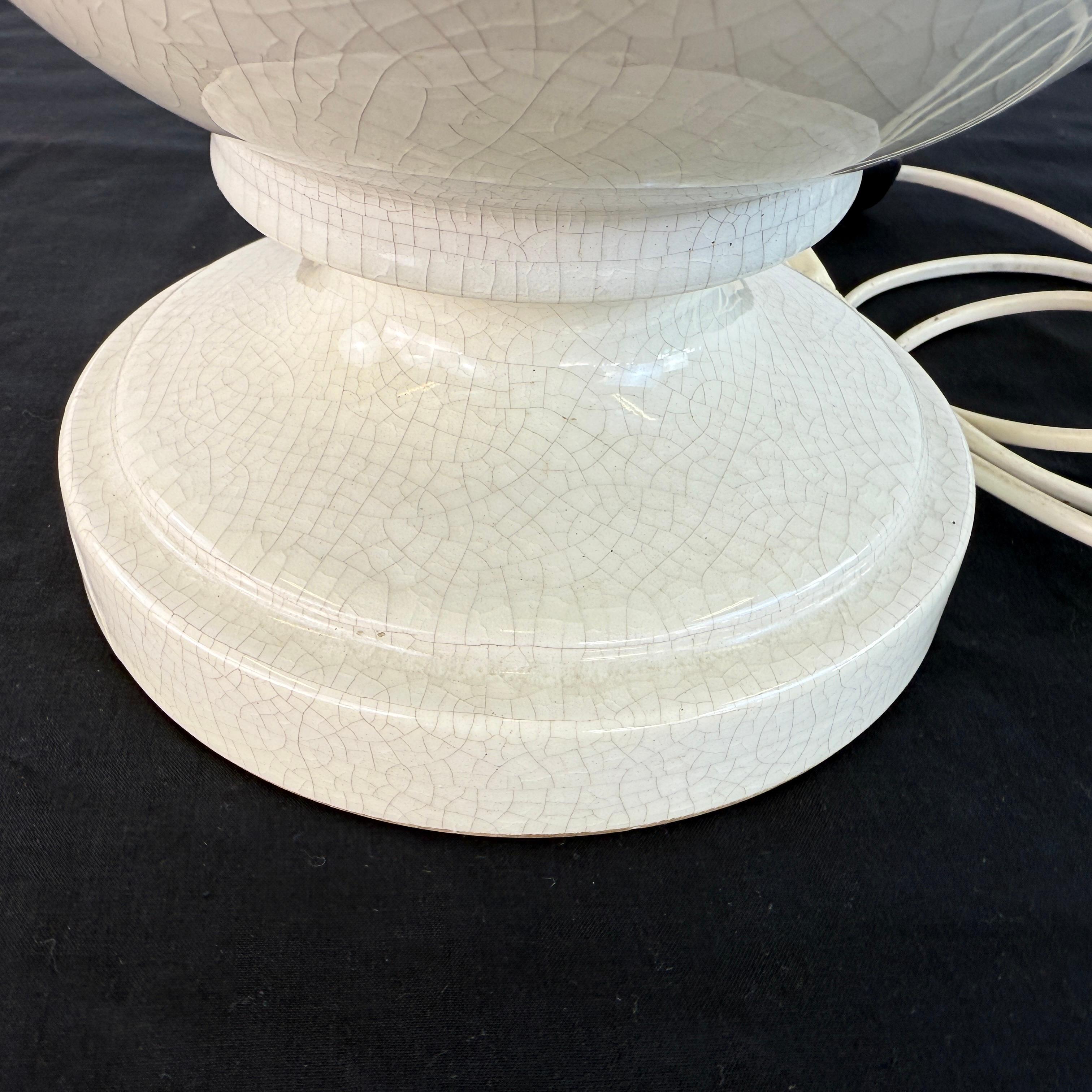 20th Century French Egg Ceramic Table Lamp For Sale