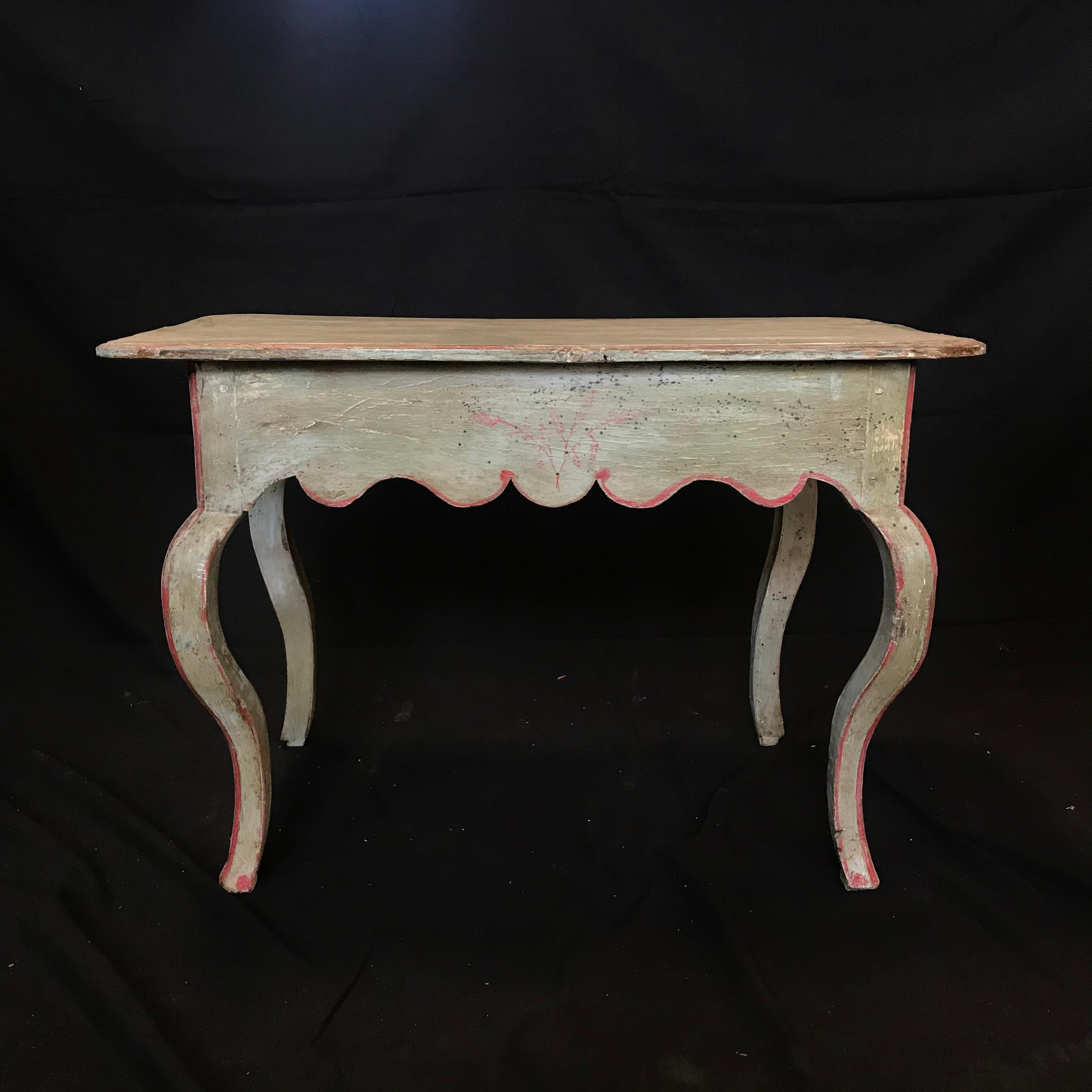 French Provincial French Eggshell Blue Country Side Table or Nightstand
