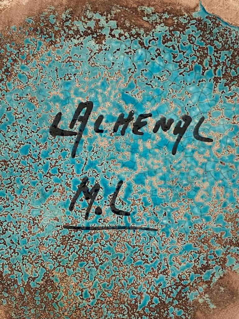 Vaso decorato con smalto blu egiziano francese di Raoul Lachenal, 1930 ca. in vendita 3
