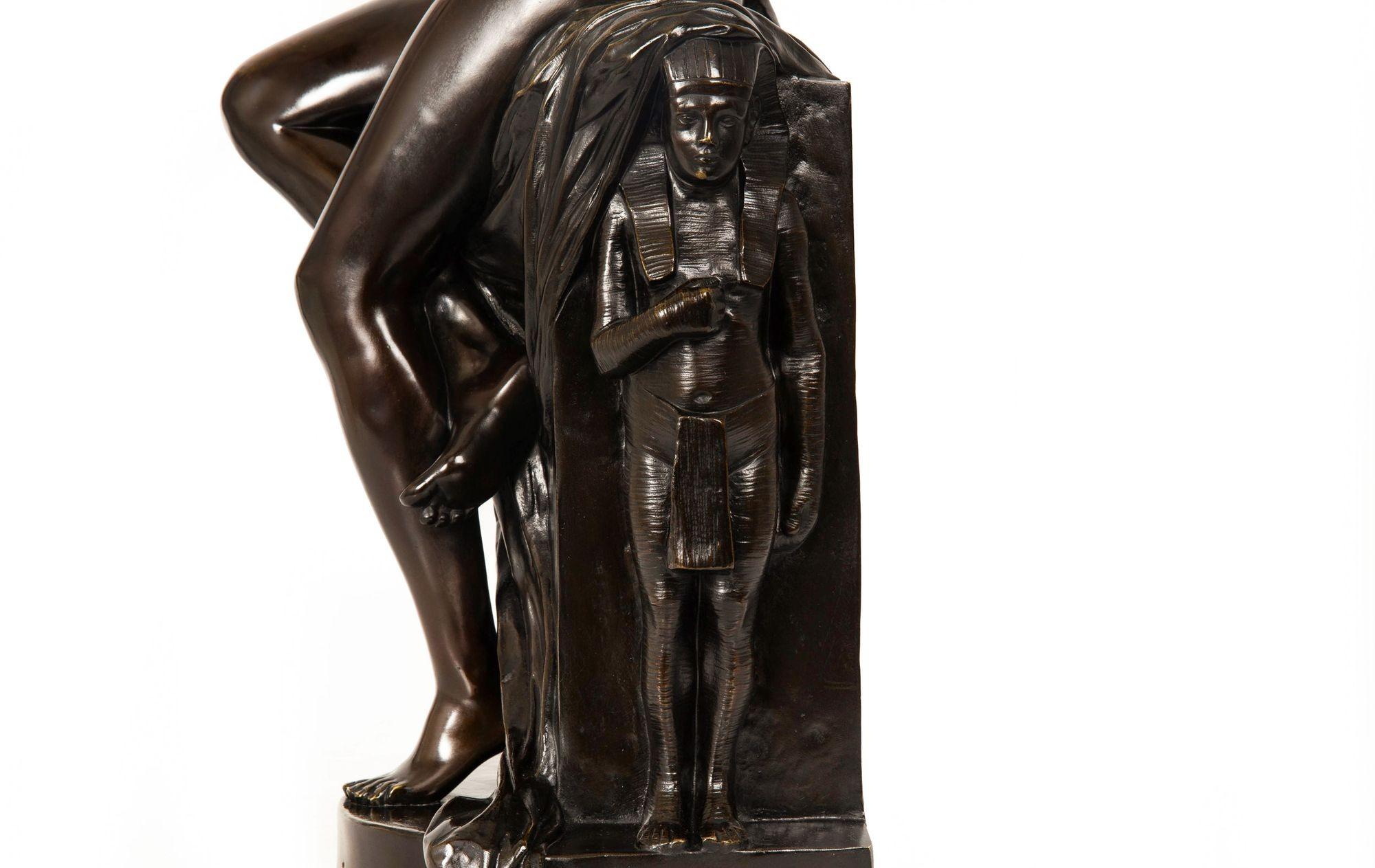 Escultura egipcia francesa de bronce 