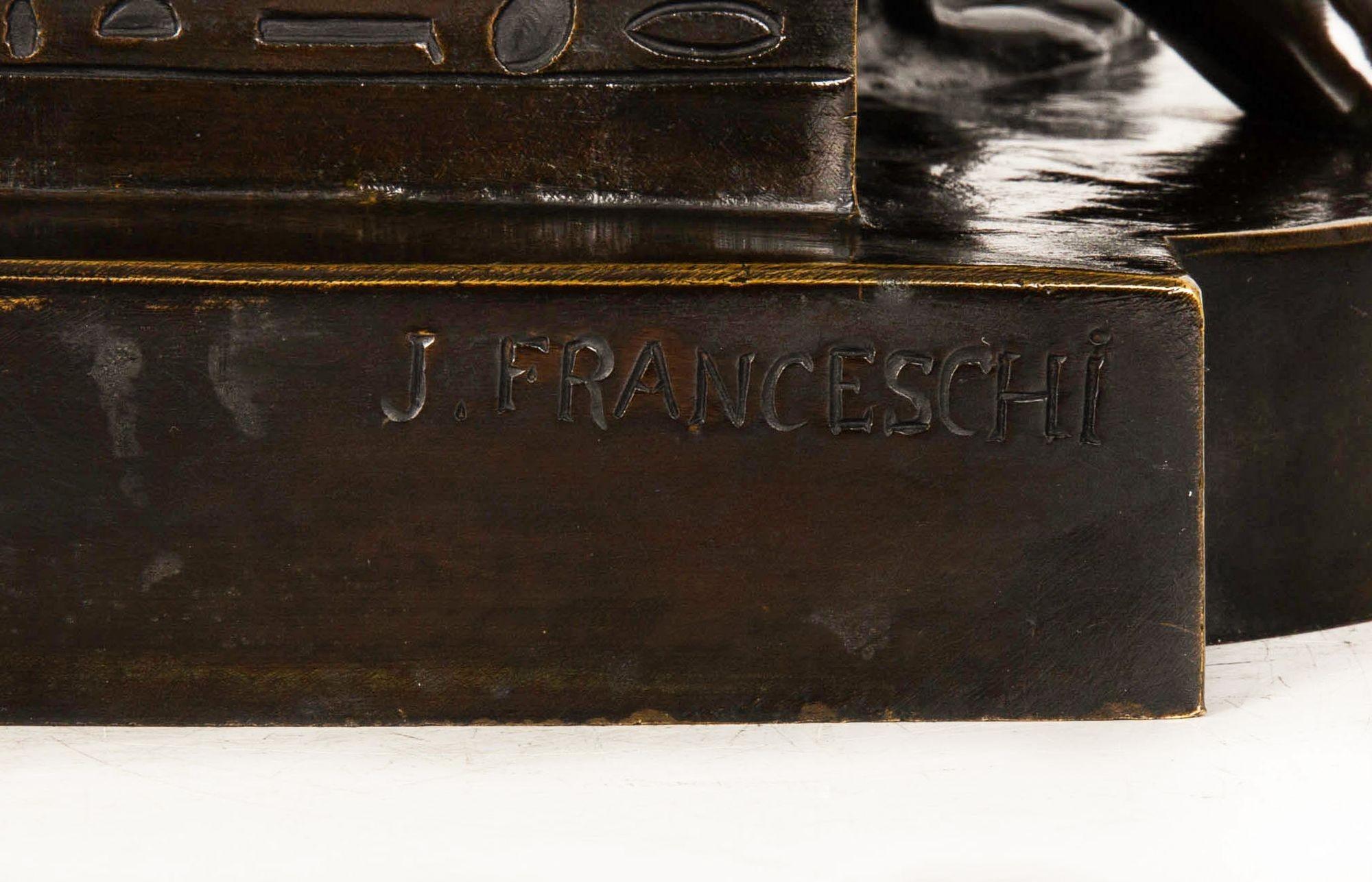 Escultura egipcia francesa de bronce 