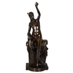 French Egyptian Bronze Sculpture “Goddess Isis” by Jules Franceschi