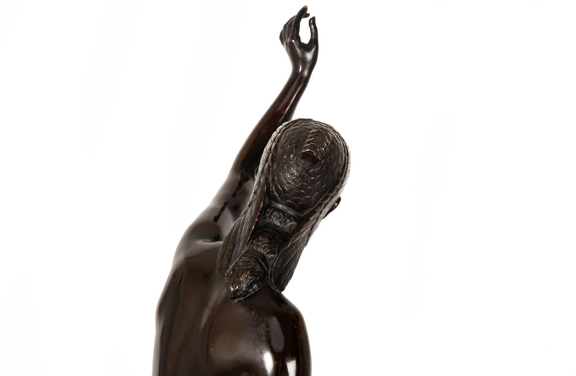 Escultura egipcia francesa de bronce 