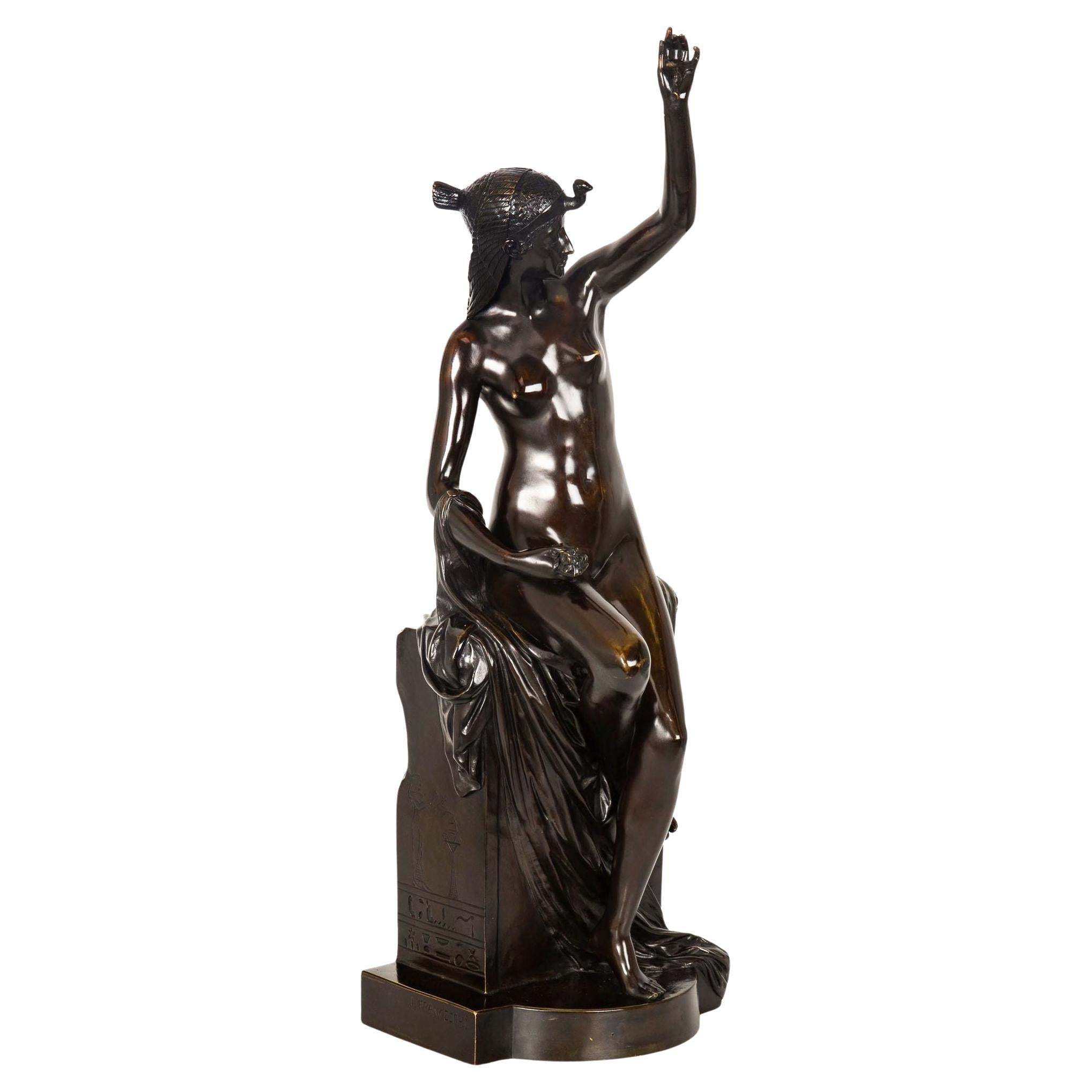 Französische Ägyptische Bronze-Skulptur Göttin Isis von Jules Franceschi