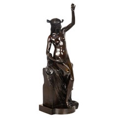 French Egyptian Bronze Sculpture “Goddess Isis” by Jules Franceschi