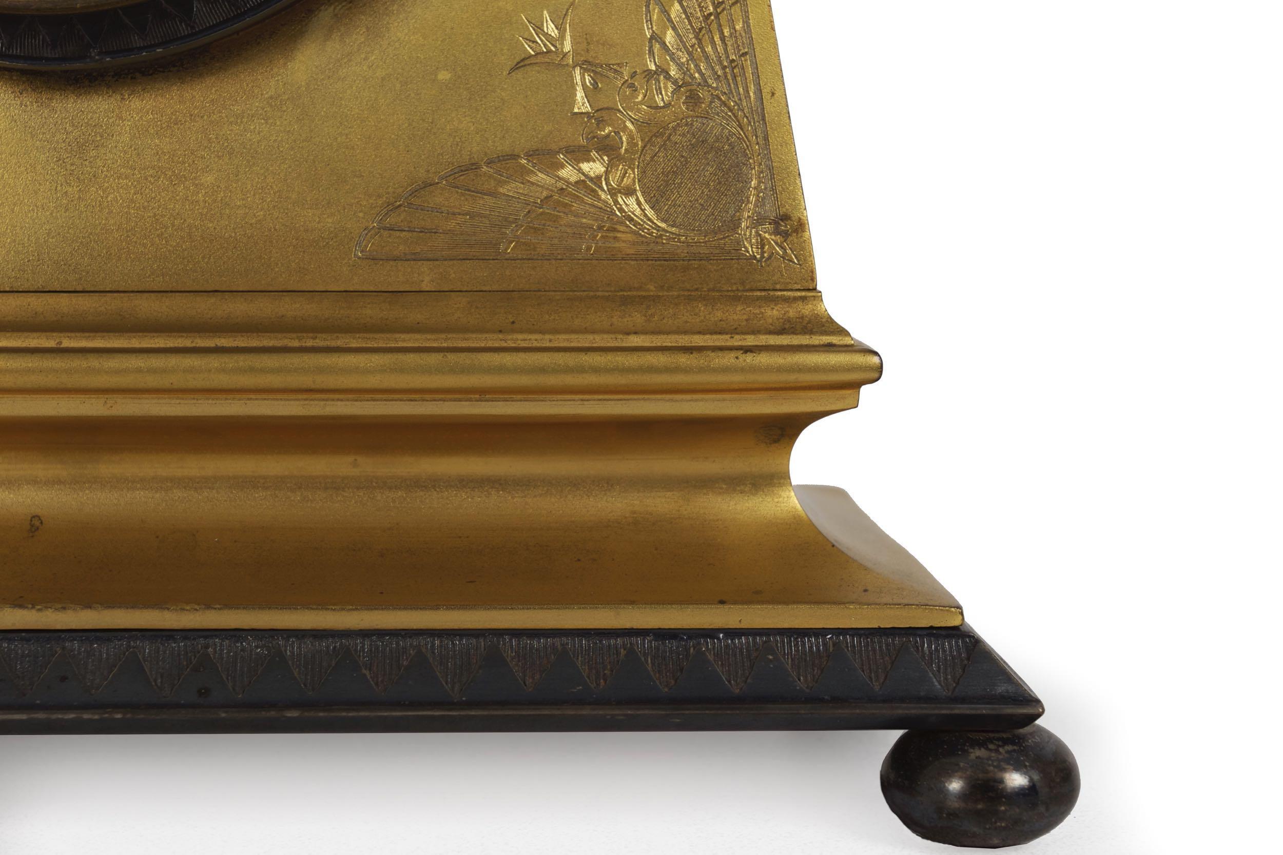 French Egyptian Revival Antique Bronze Mantel Clock with Sphinx, circa 1890 4