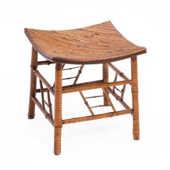 Französisch ägyptischen Revival Bambus Faux gemalt Thebes Hocker 1930s