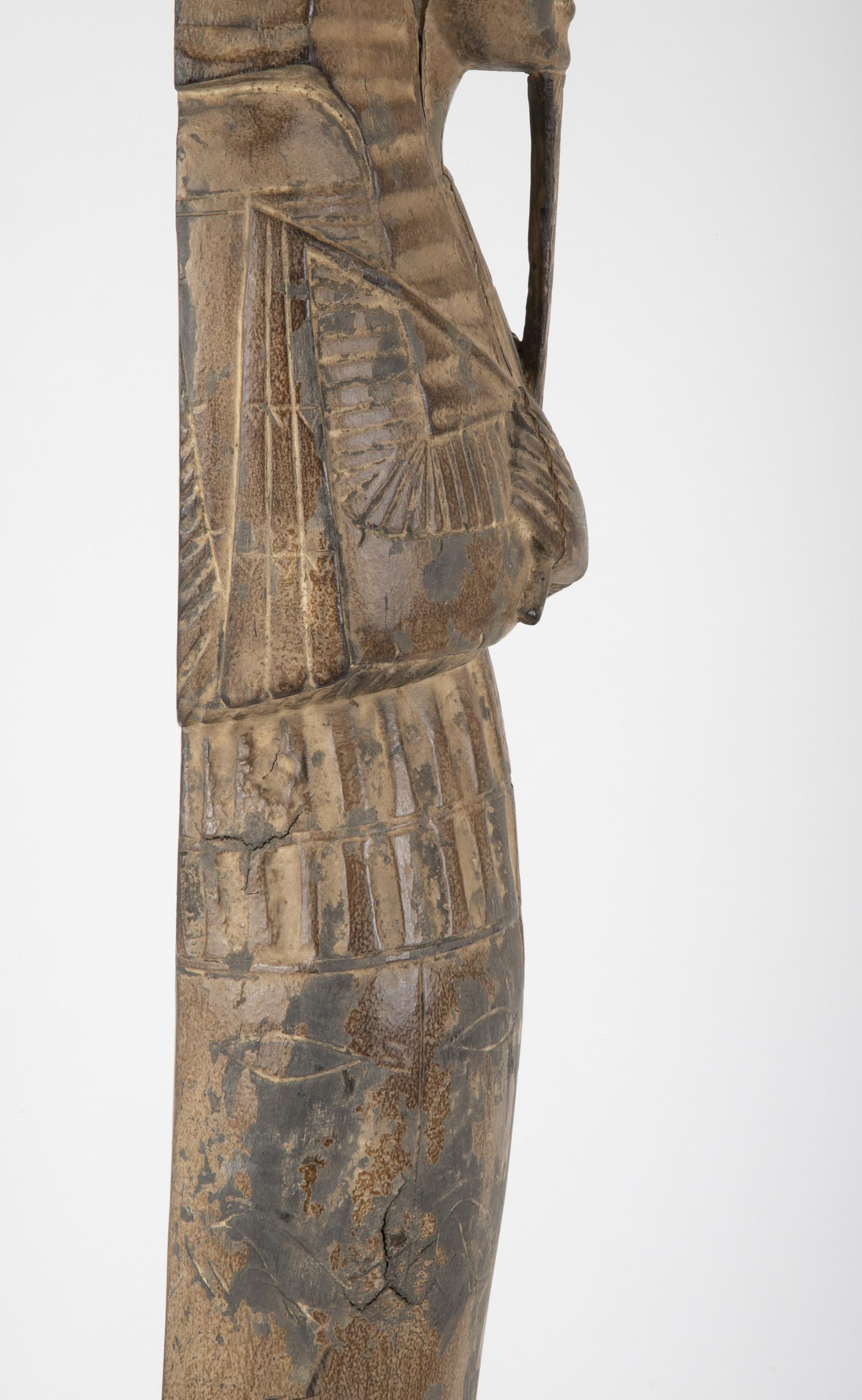 French Egyptian Revival Carved Wood Figure of King Tutankamun For Sale 13