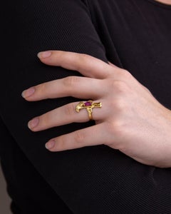 French, Egyptian Revival 'Papyrus' Ring by Victor Gérard