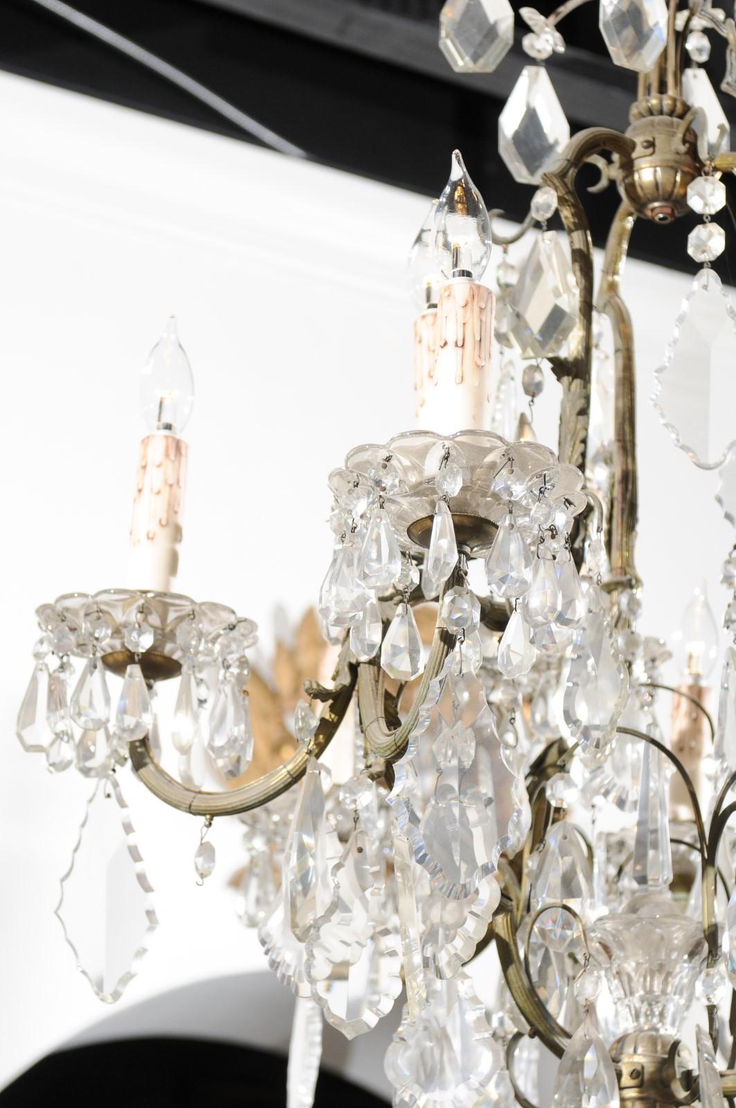 French Eight-Light Crystal Chandelier with Iron Armature from the 19th Century For Sale 4
