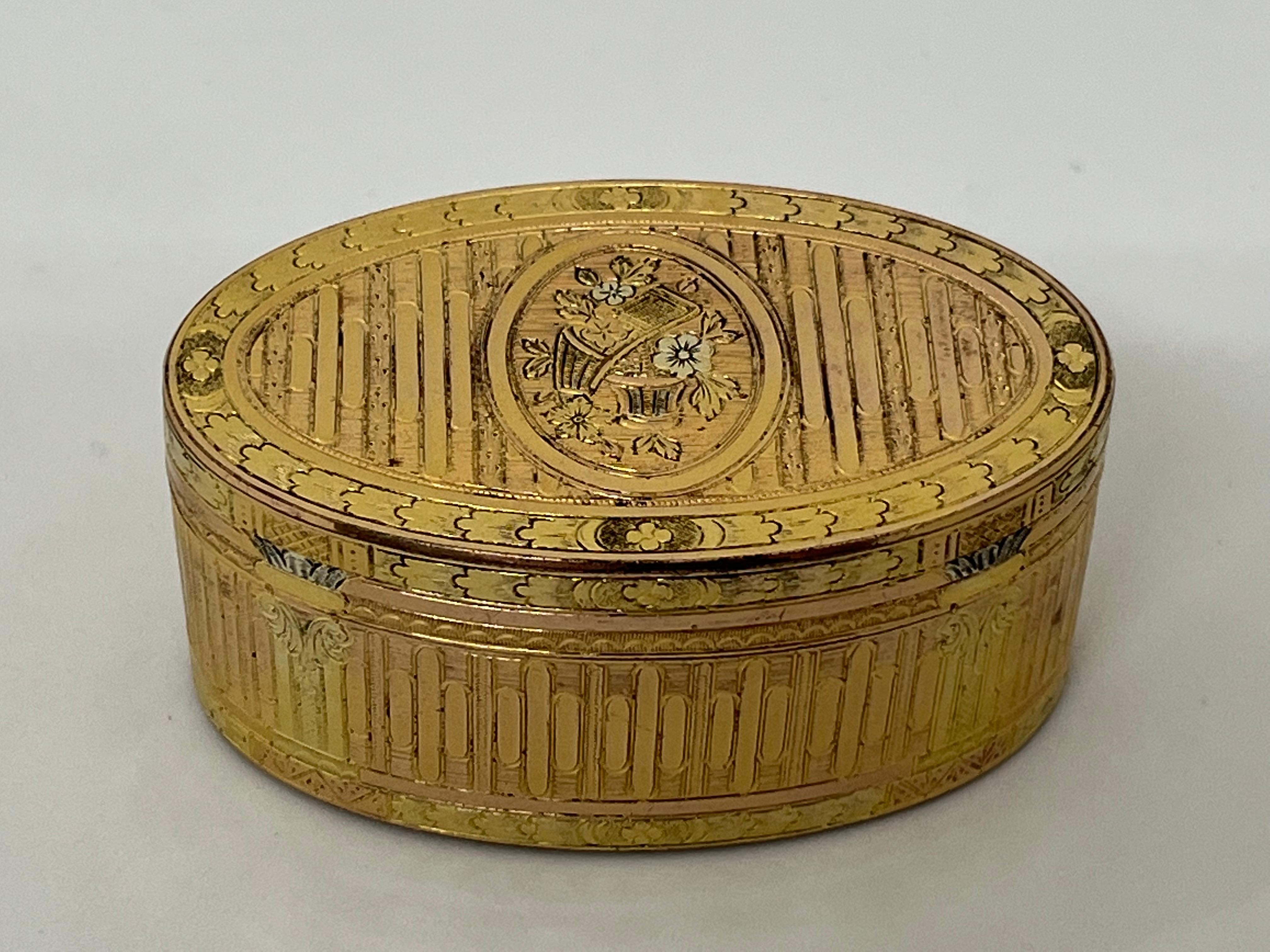 Sterling Silver French Eighteenth-Century Silver-Gilt Snuff Box, of Outstanding Quality