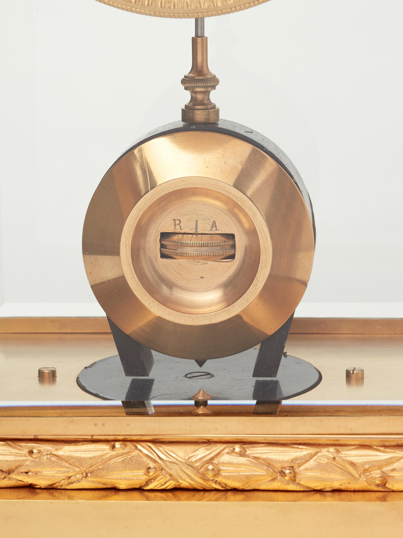 Französische elektrische Kaminuhr von Bardon Clichy  (Bronze) im Angebot