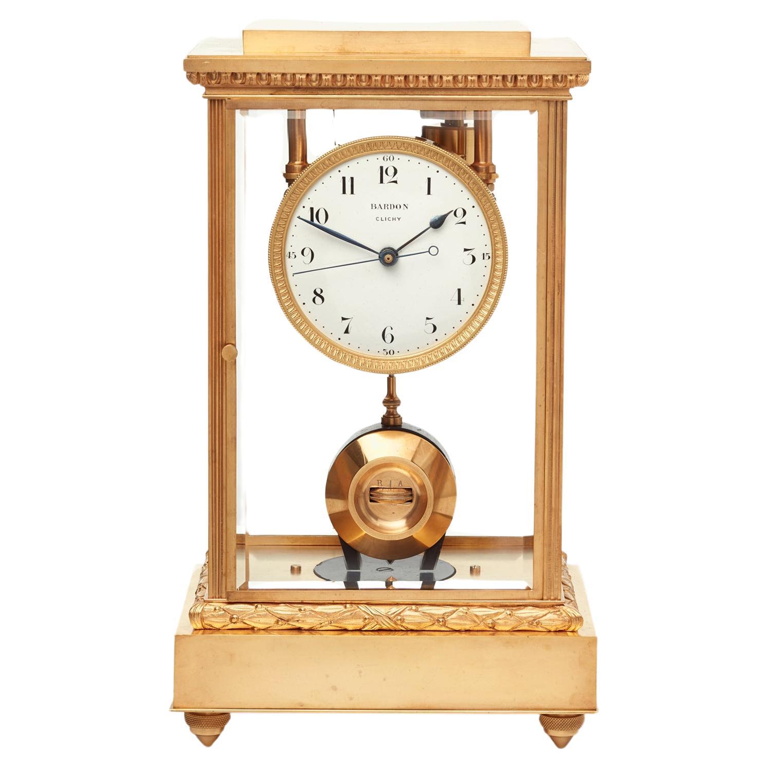 French electrical mantel clock by Bardon Clichy  For Sale