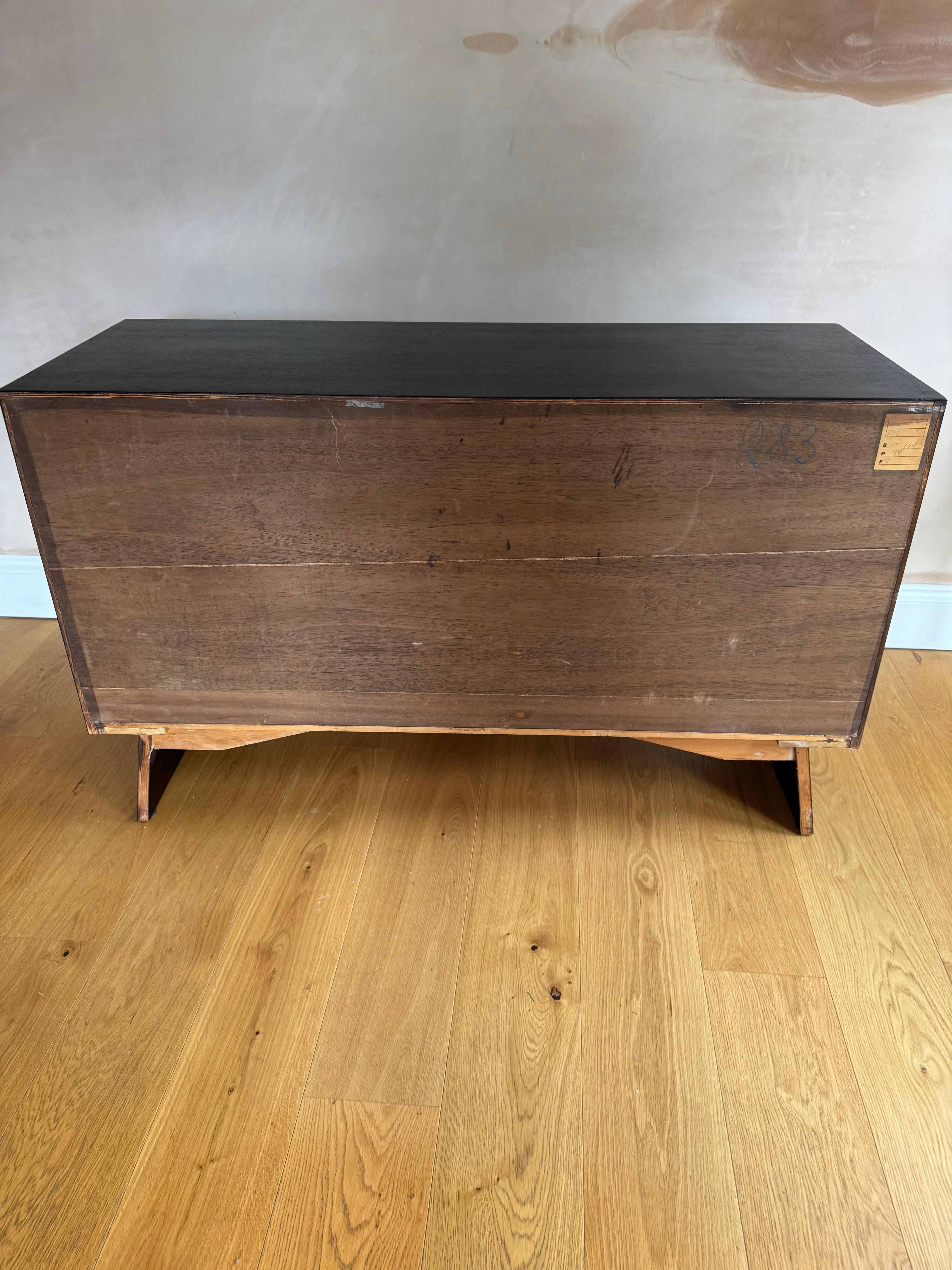 XX secolo French elegant ebonised  two door cabinet in vendita
