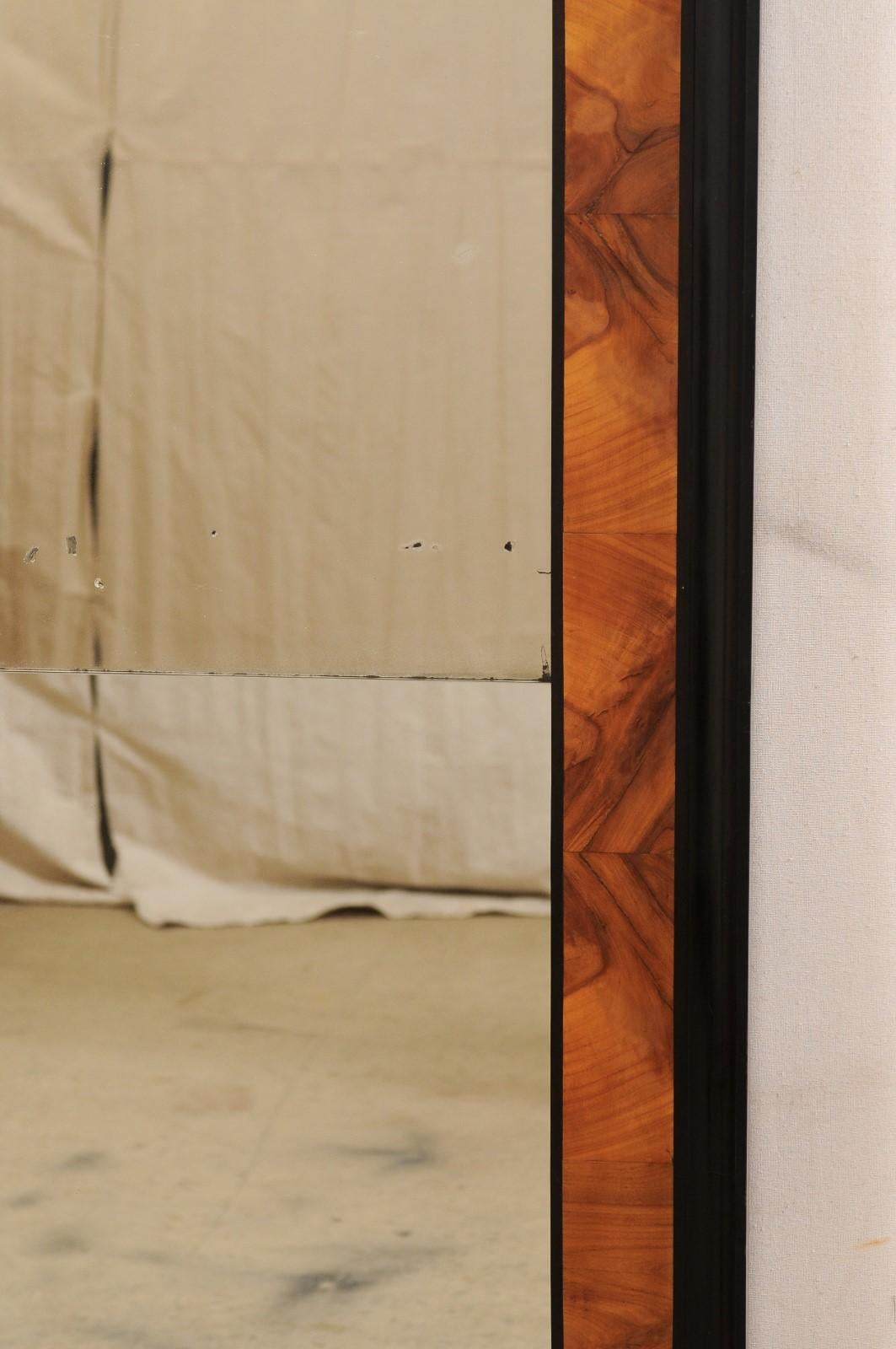 Wood French Elegant Two-Tone 7 Ft. Tall Mirror, 19th Century