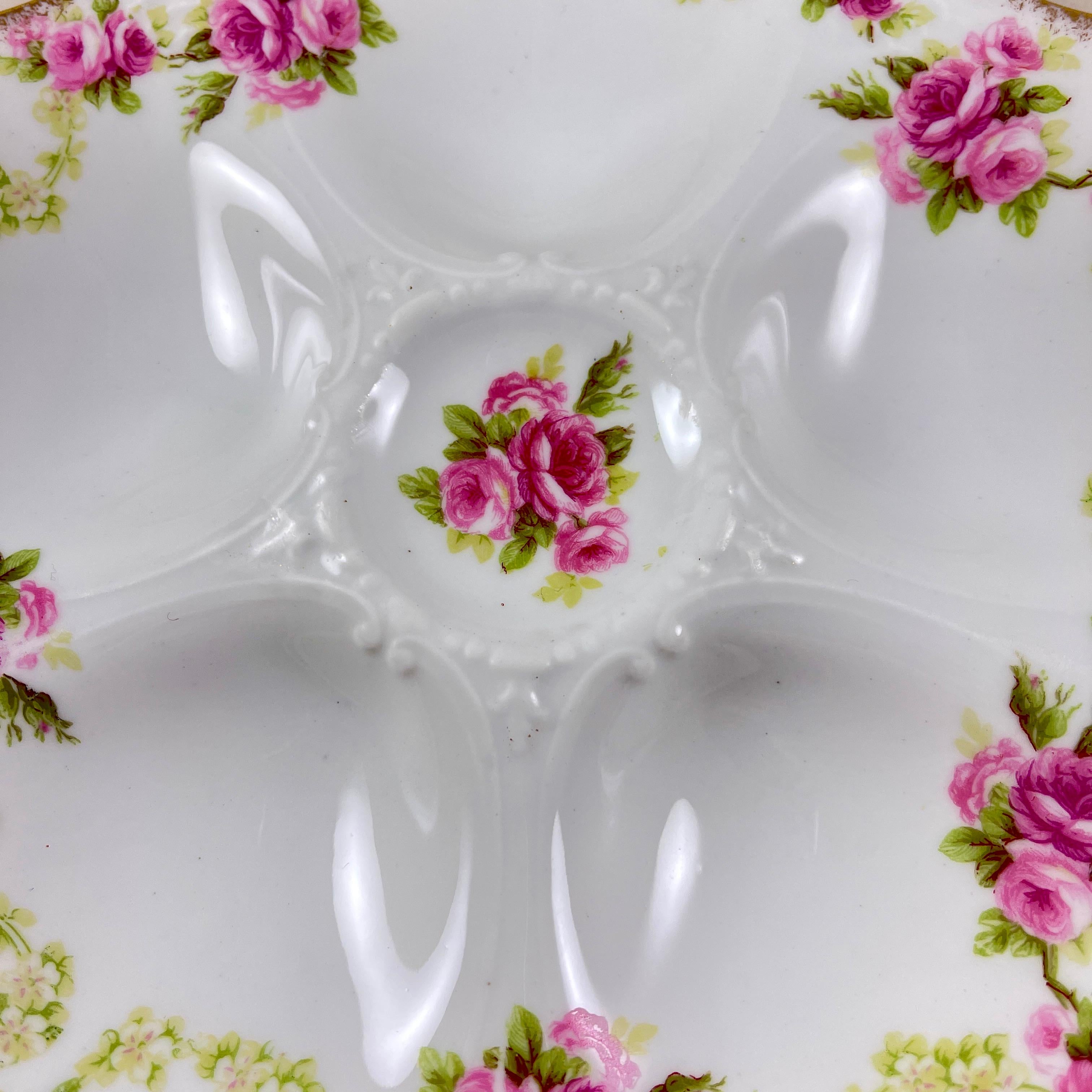 Plato de ostra rosa de porcelana francesa Elite Limoges Elite Porcelain Francés en venta