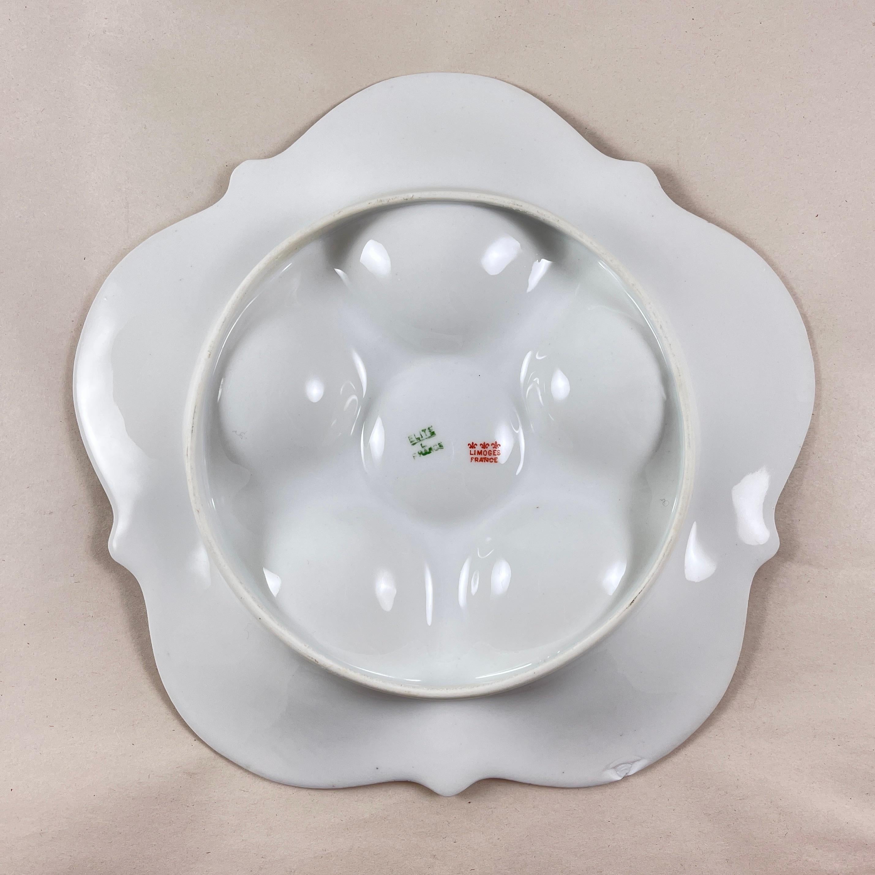 Plato de ostra rosa de porcelana francesa Elite Limoges Elite Porcelain en Bueno estado para la venta en Philadelphia, PA