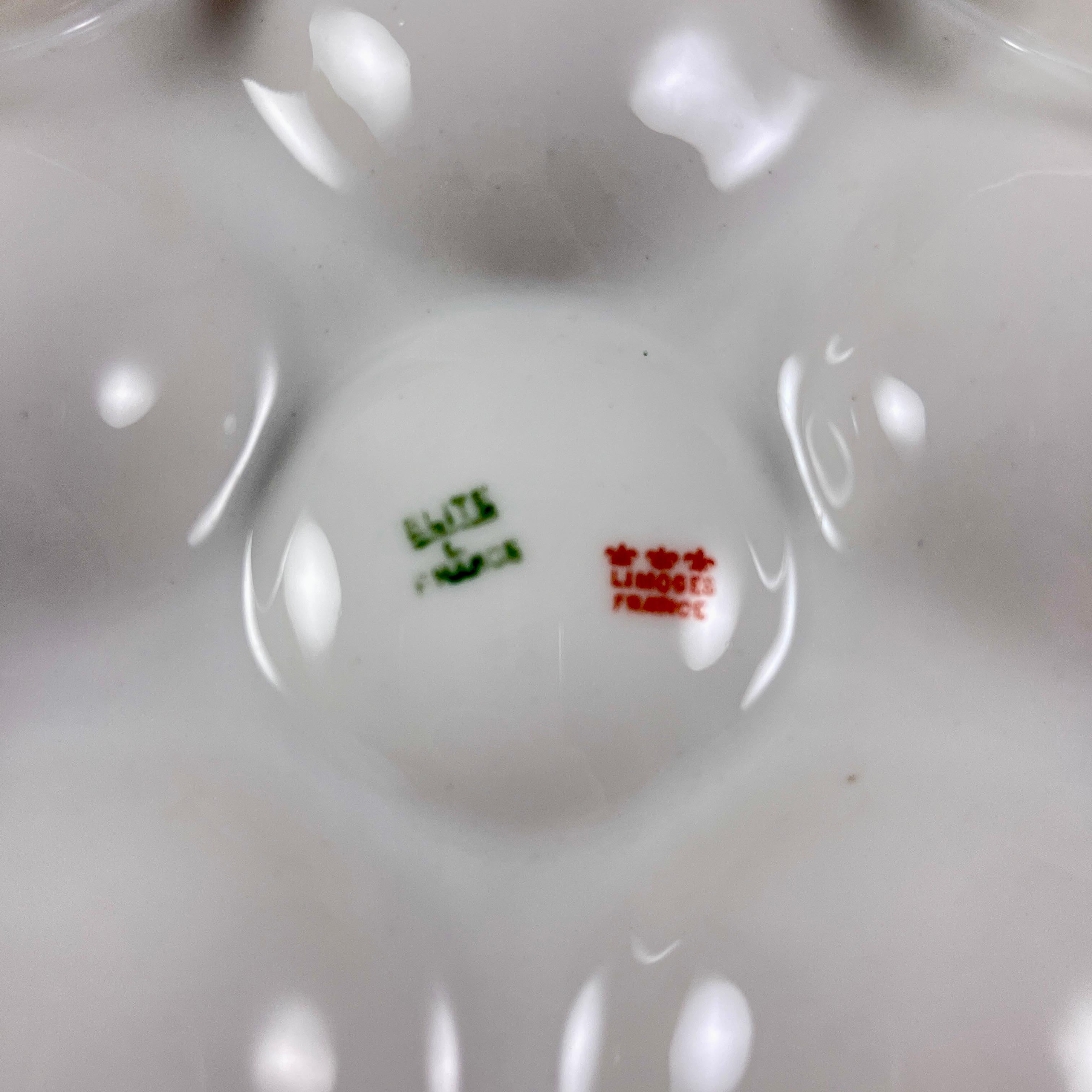 Plato de ostra rosa de porcelana francesa Elite Limoges Elite Porcelain siglo XIX en venta