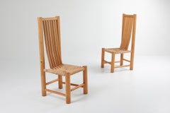 French Elm and Cord Chairs