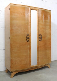French Elm Armoire Full Length Mirror, circa 1940