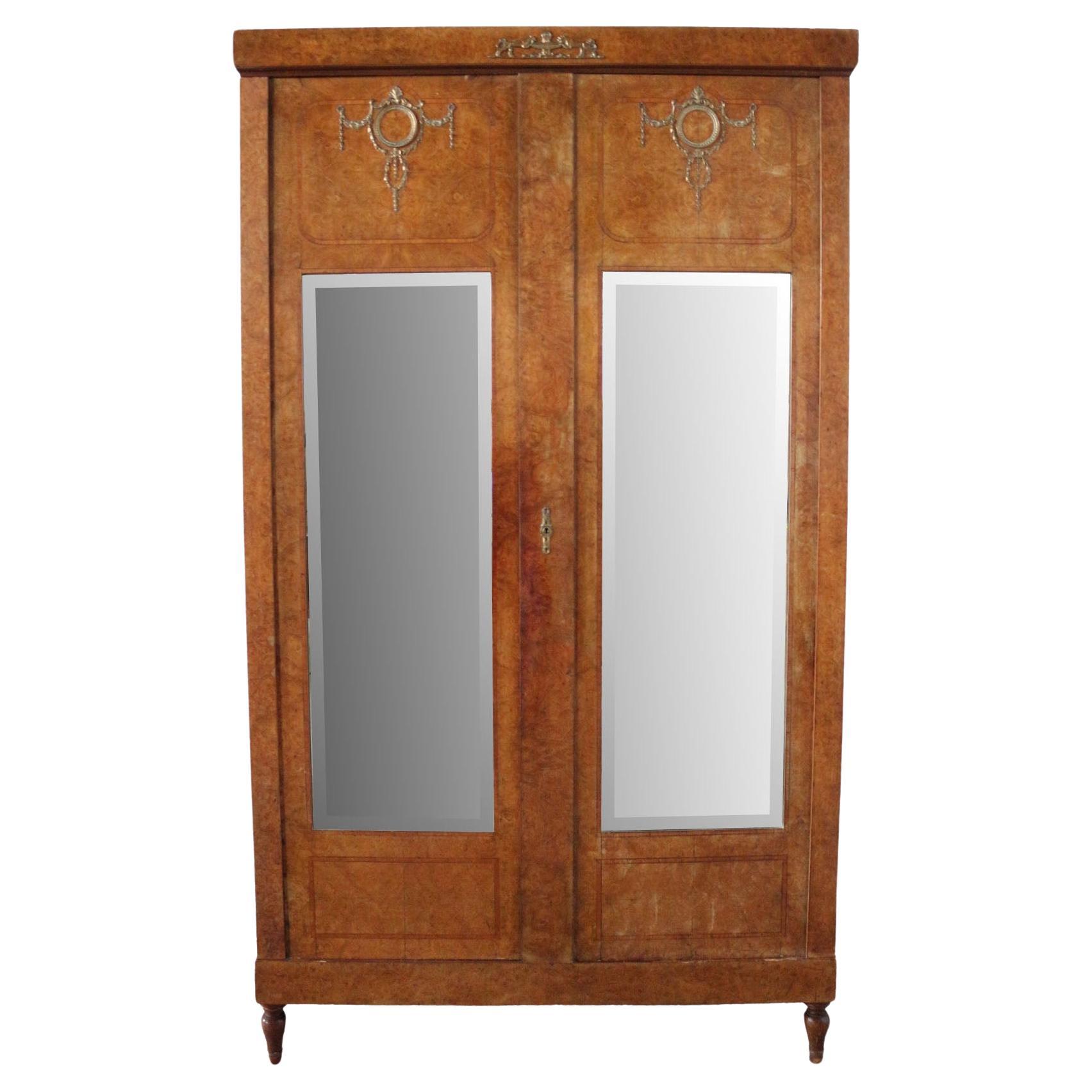 French elm burr 
Brass High Armoire Louis XVI Style