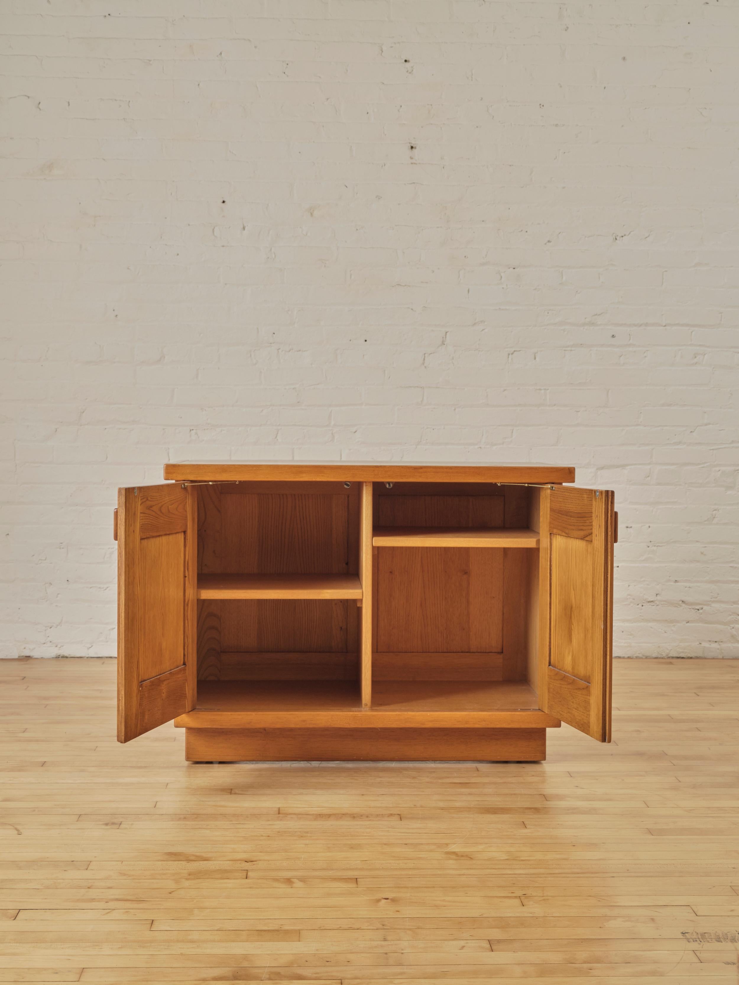 Mid-Century Modern French Elm Cabinet by Maison Regain