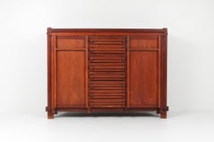 French Elm Cabinet in the Style of Pierre Chapo