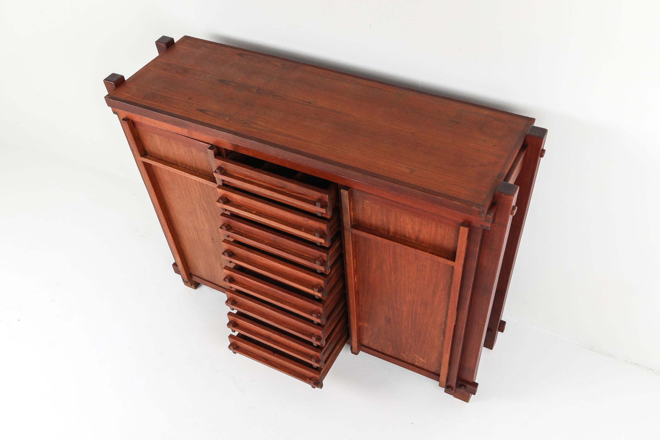 French Elm Cabinet in the Style of Pierre Chapo 2