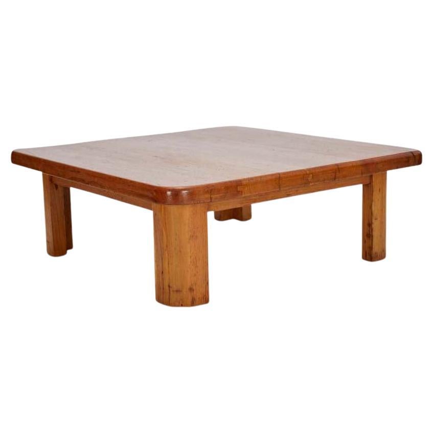 French Elm Coffee Table in the Style of Pierre Chapo