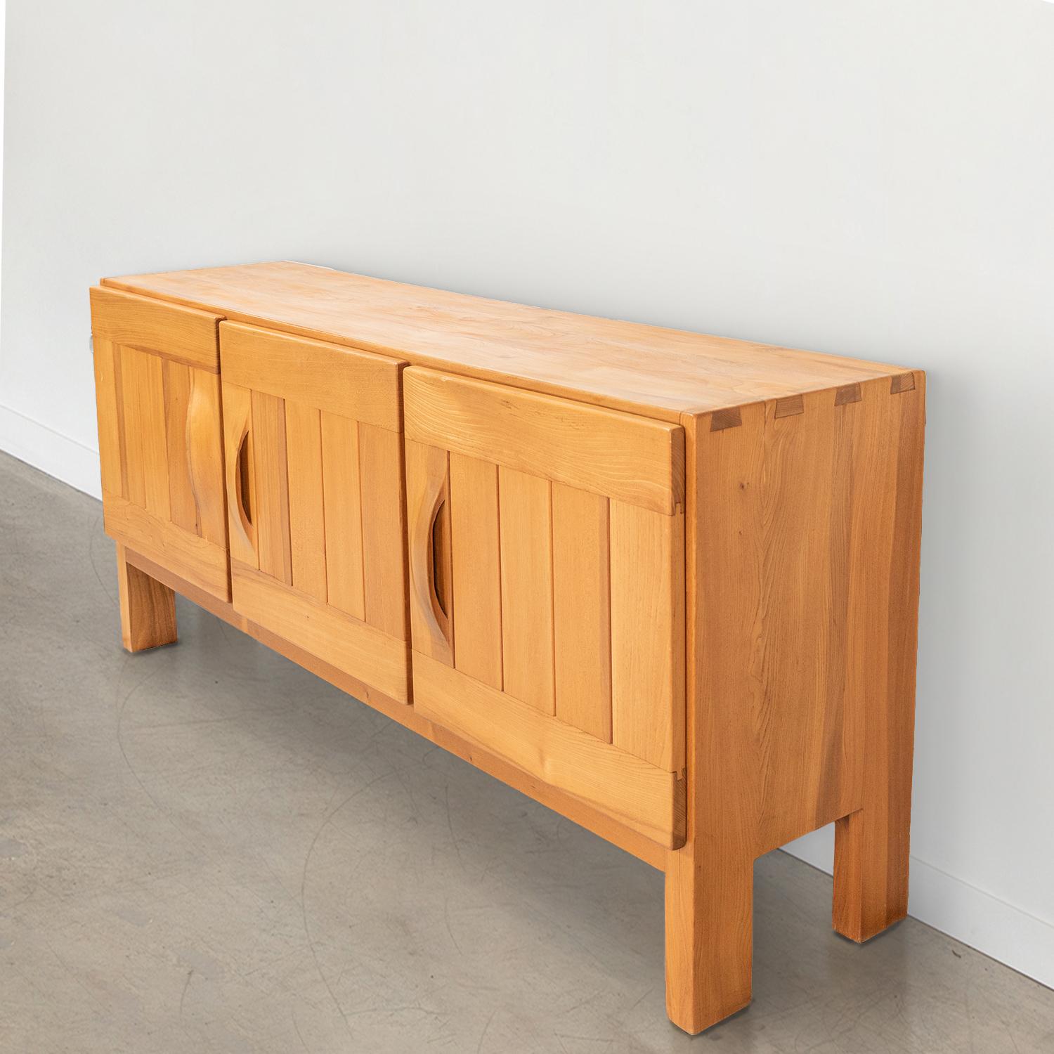 20th Century French Elm Credenza by Maison Regain