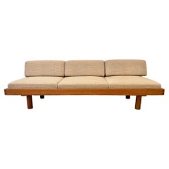 French Elm Daybed sofa L09 by Pierre Chapo, France 1960