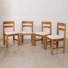 French Elm Dining Chairs, Set of 4