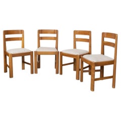 French Elm Dining Chairs, Set of 4