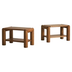 Table d'appoint en bois d'orme français de l'Atelier Chauvin, années 1970 - 2 exemplaires disponibles