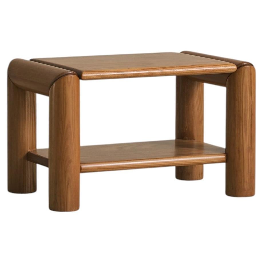 French Elm End Table by Atelier Chauvin, 1970s - 2 Available