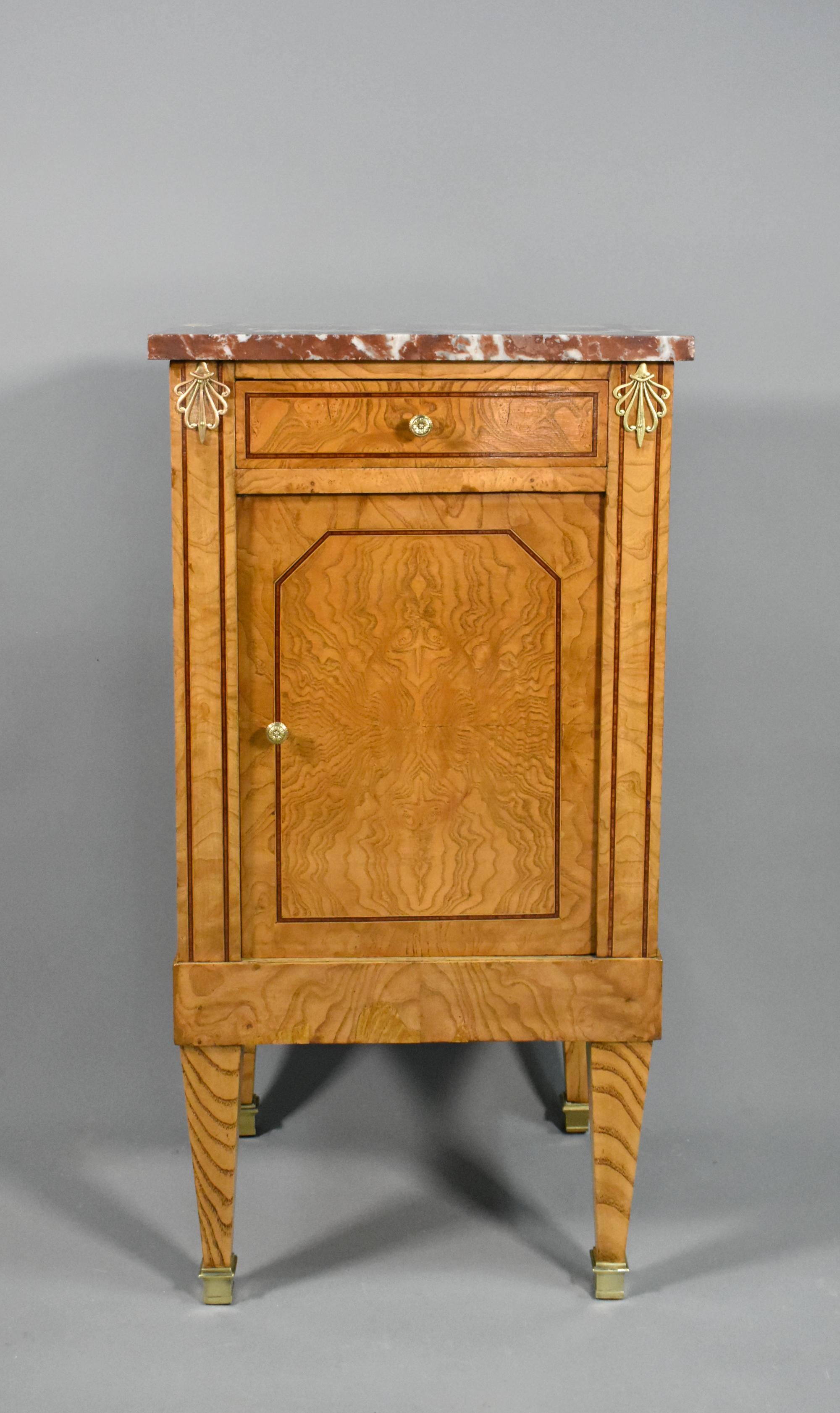 French Elm & Marble Cabinet Louis XVI Style For Sale 10