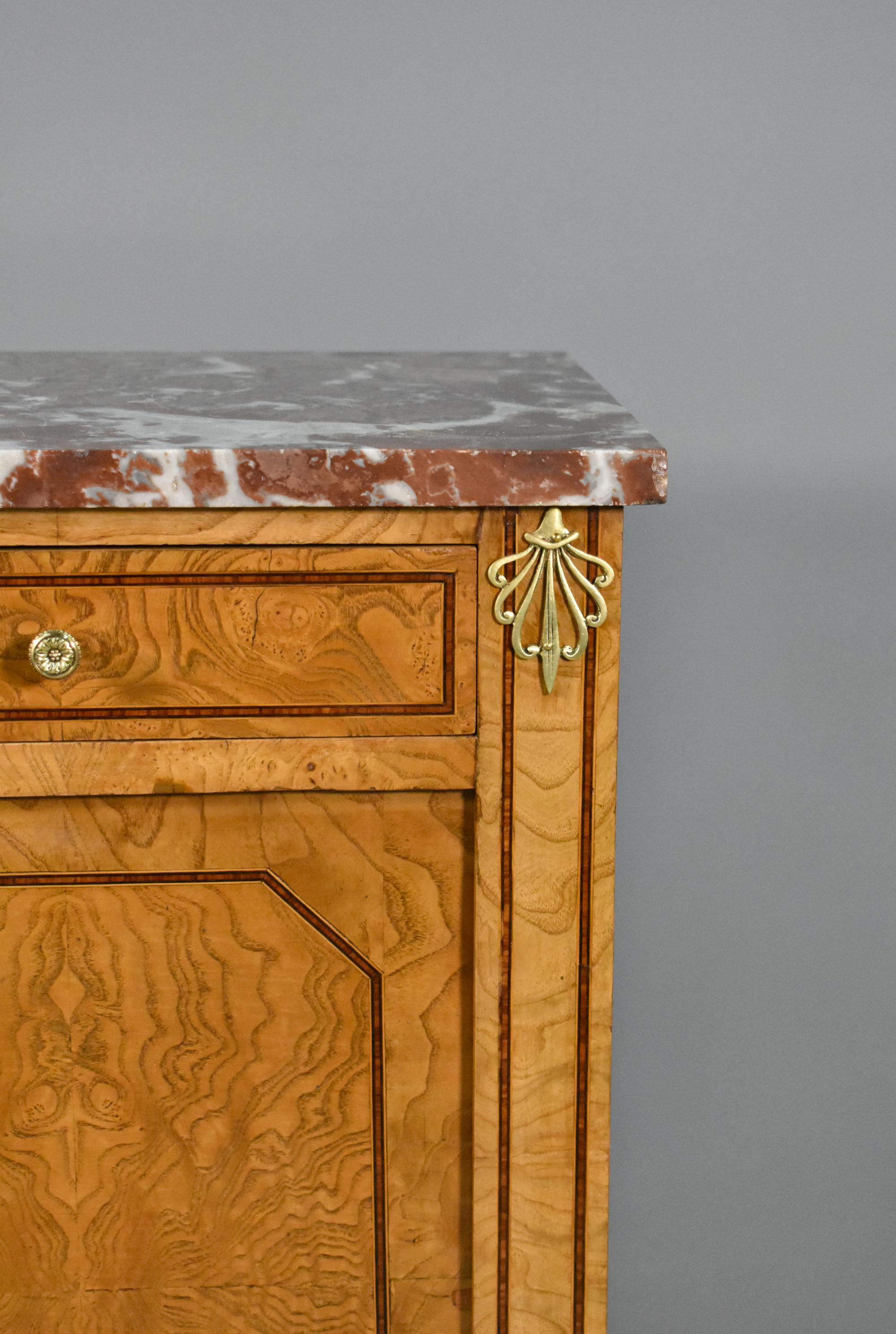 French Elm & Marble Cabinet Louis XVI Style For Sale 3
