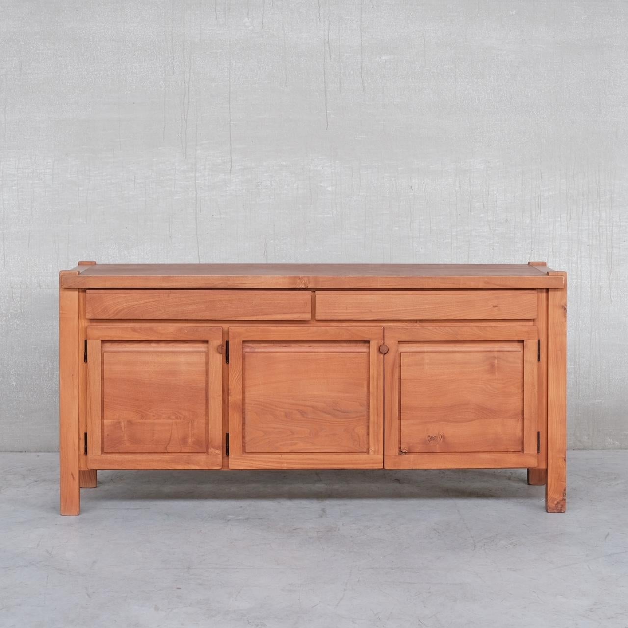 French Elm Mid-Century Sideboard in the Manner of Chapo In Good Condition For Sale In London, GB