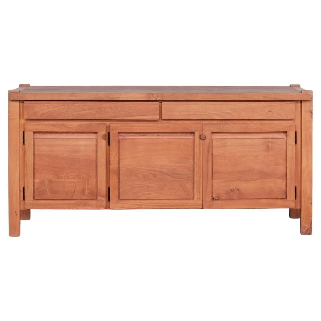 French Elm Mid-Century Sideboard in the Manner of Chapo For Sale