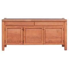 Vintage French Elm Mid-Century Sideboard in the Manner of Chapo