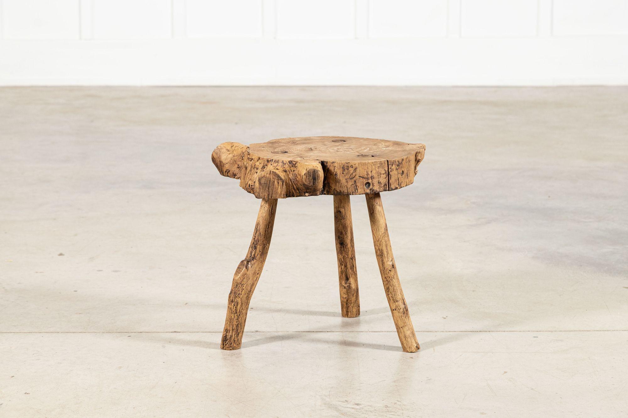 French Elm Side Table For Sale 1