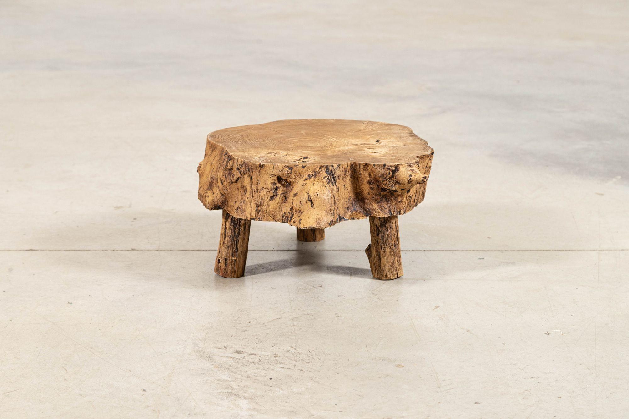 French Elm Side Table For Sale 1